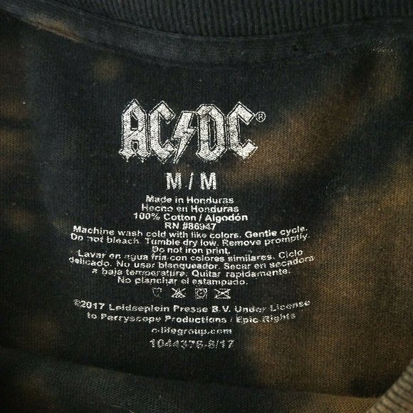AC DC Men's "For Those About To Rock, Tie Dye T-Shirts Brown Size M - Picture 6 of 7